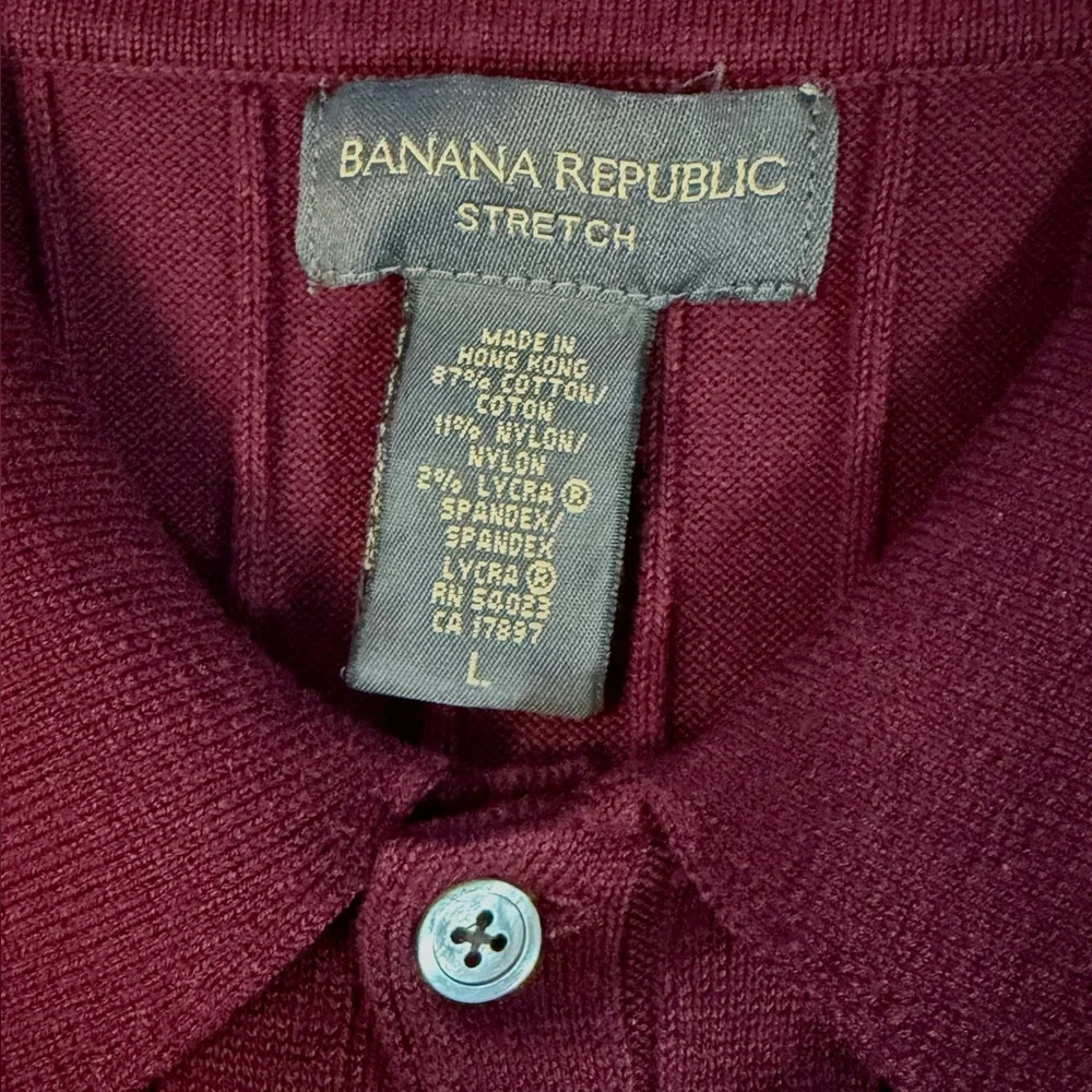 Banana Republic Men's Short Sleeve Polo in Burgundy